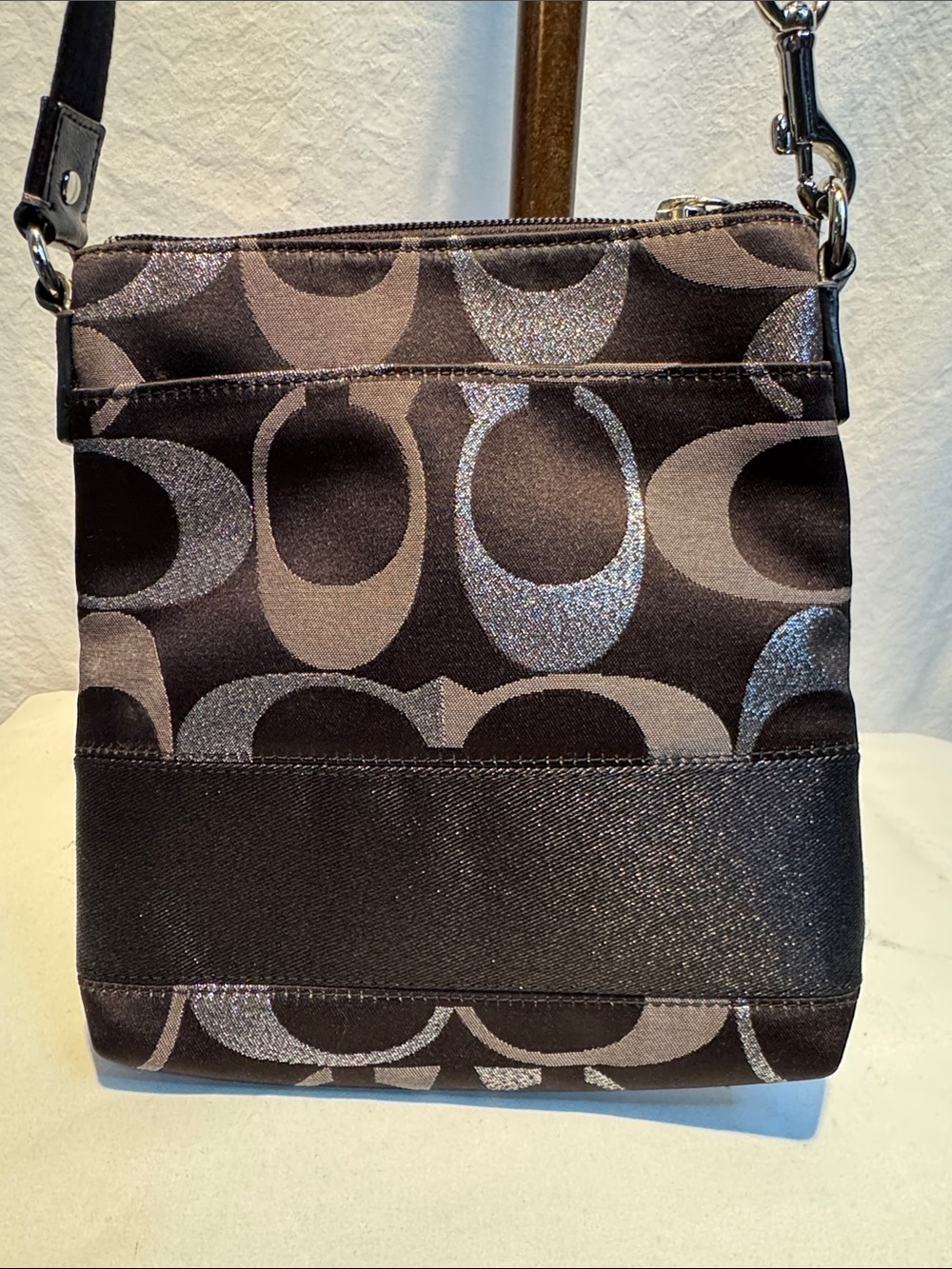 Coach Black and Gray Signature Jacquard Crossbody - Picture 3 of 15